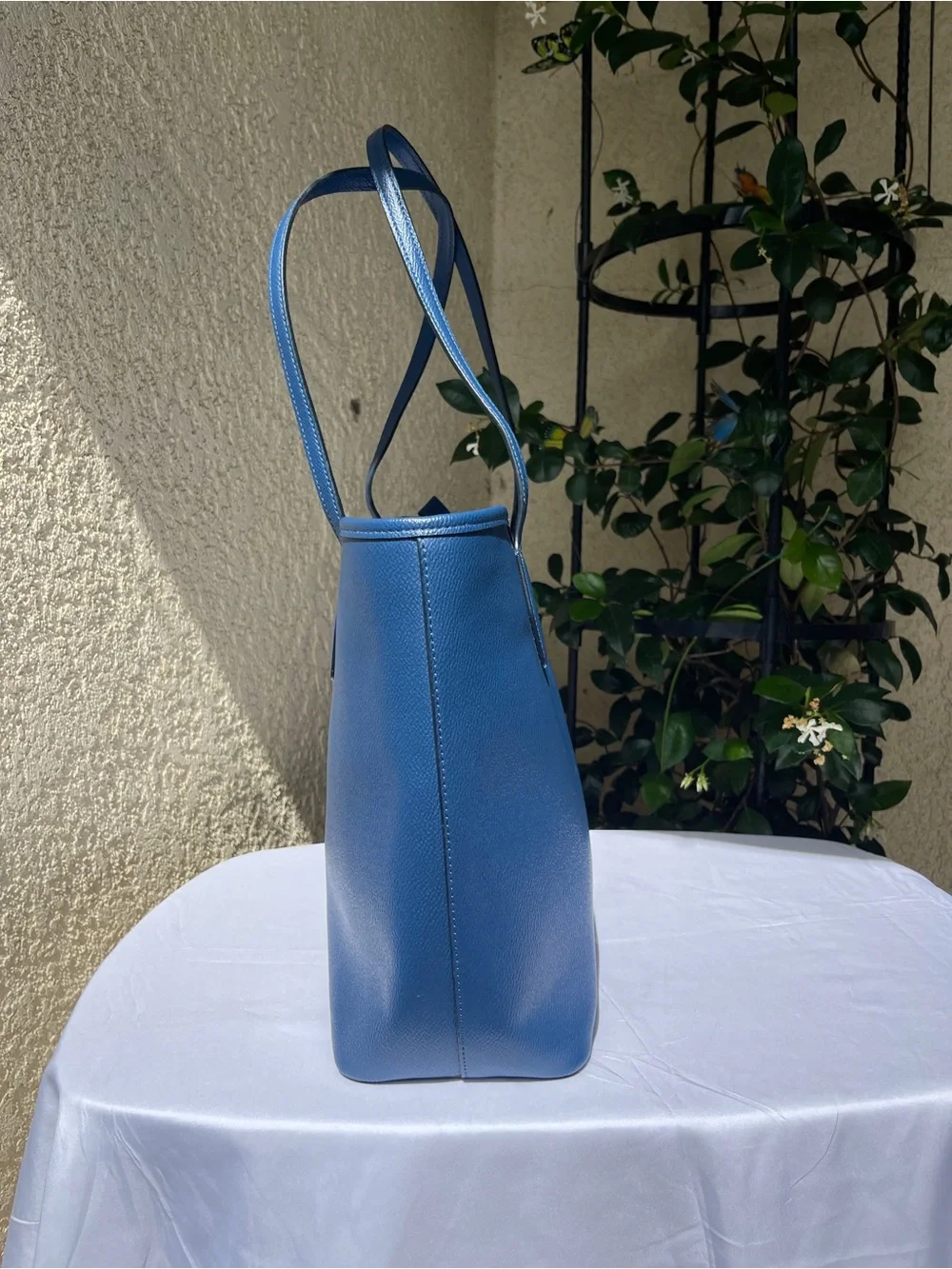 kate spade Blue Leather Tote with Top Handles